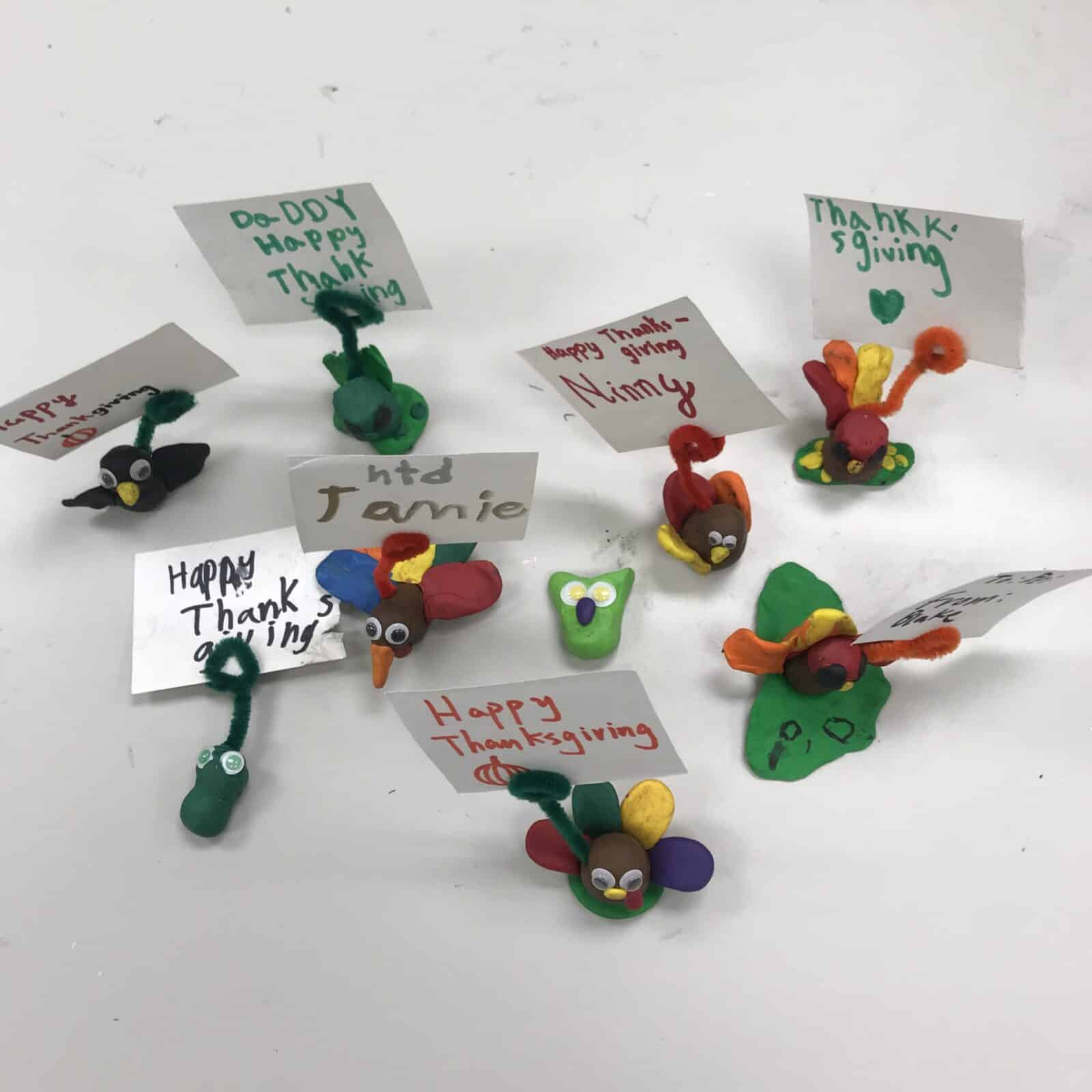 Clay crafts with Happy Thanks giving message