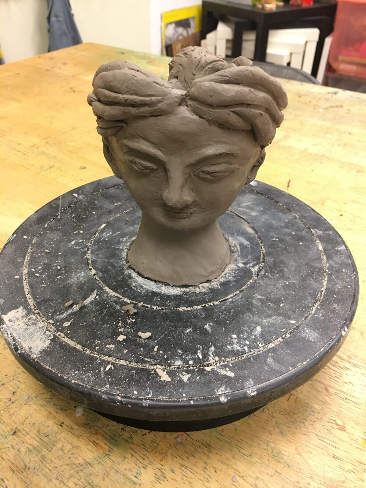 Bust made from clay