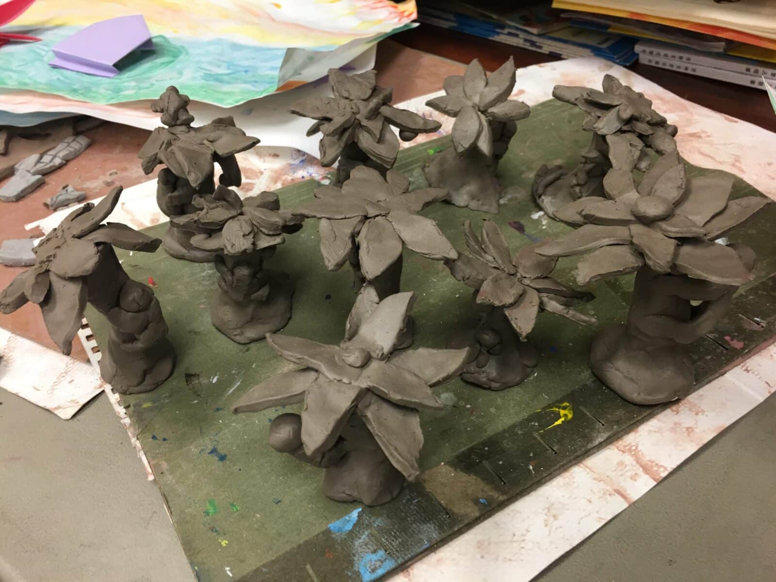 Trees made from clay