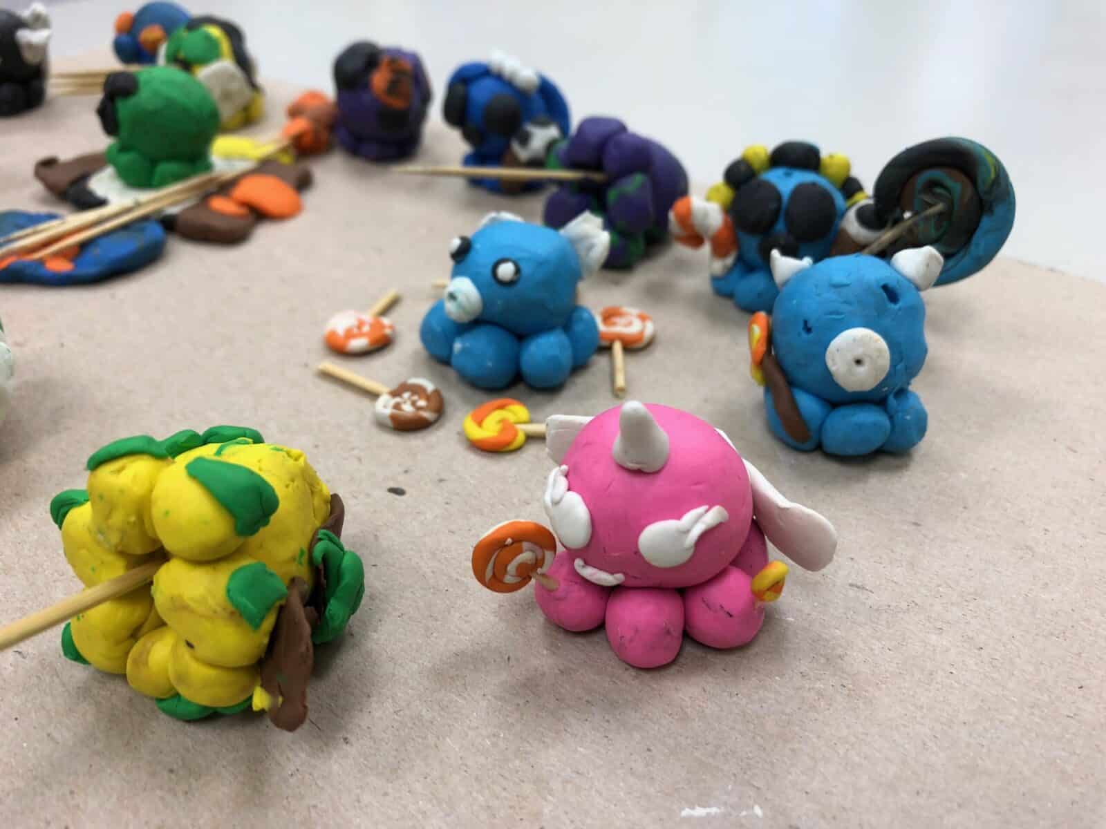 Colorful clay crafts