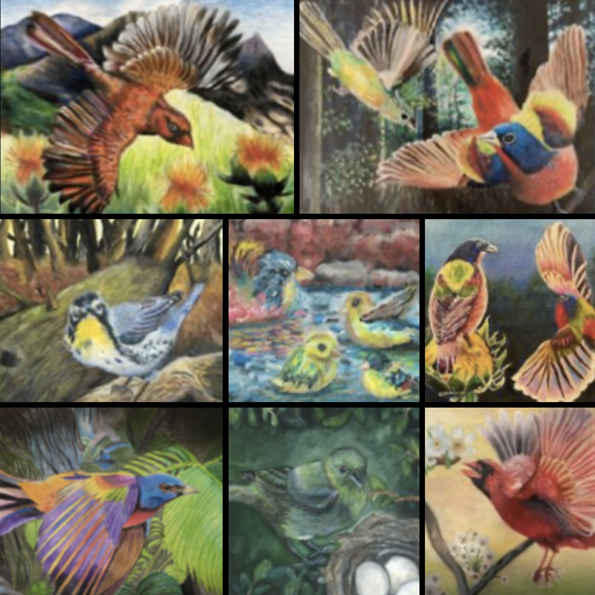 Songbird art contest winners collage